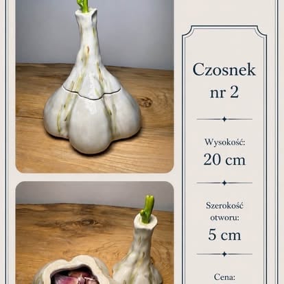 Dekoracyjna ceramiczna figurka czosnku